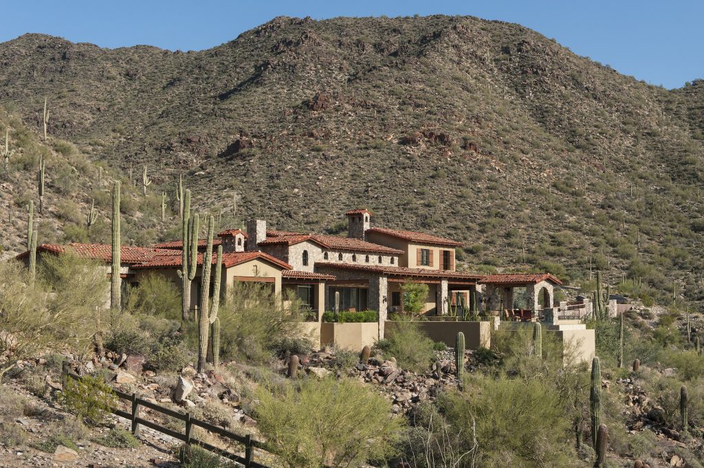 Silverleaf Hideaway custom home set into the McDowell Mountain foothills