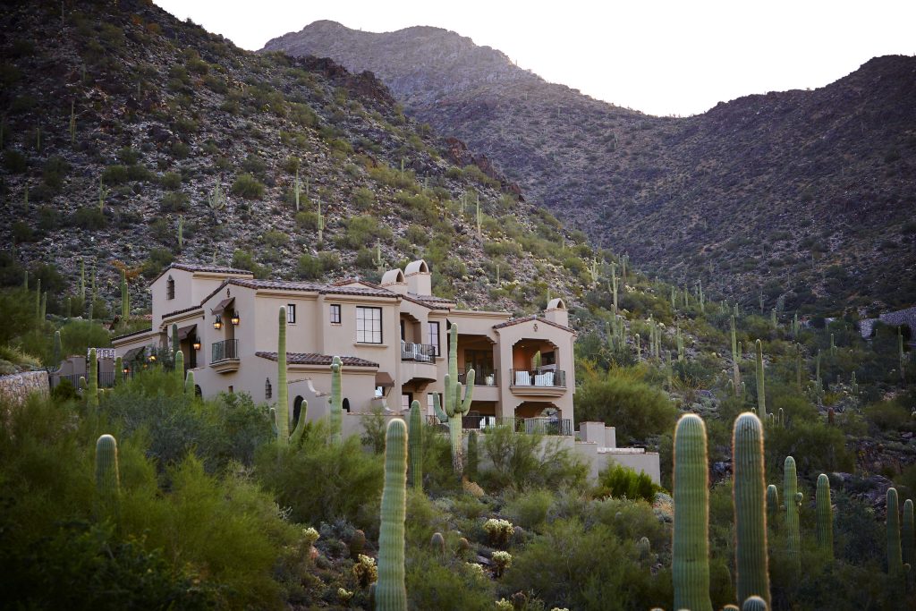 Summit Vista residence set into a steep Sonoran Desert hillside